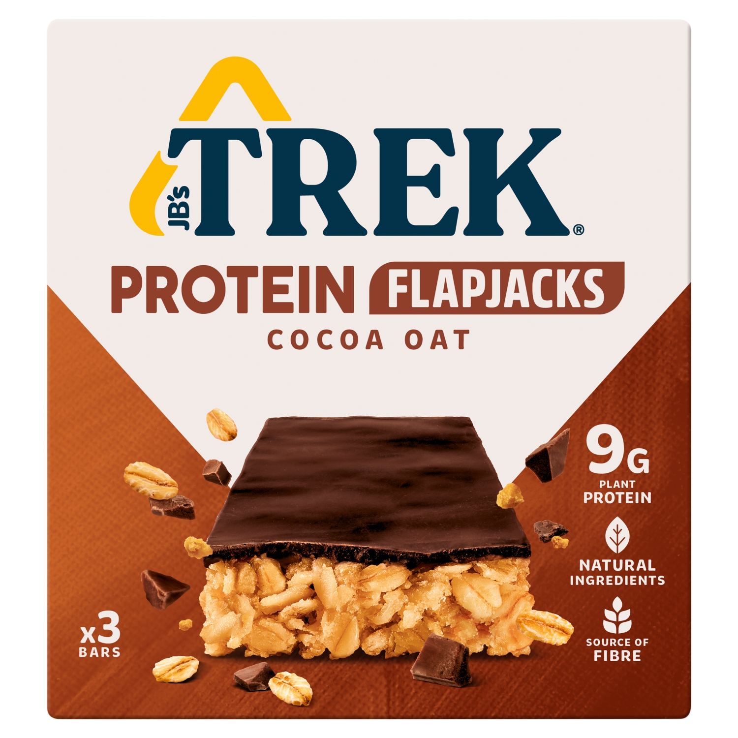 TREK COCOA OAT PROTEIN FLAPJACKS 3X50G - Image 1