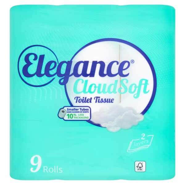 ELEGANCE CLOUD SOFT TOILET TISSUE 9 ROLLS