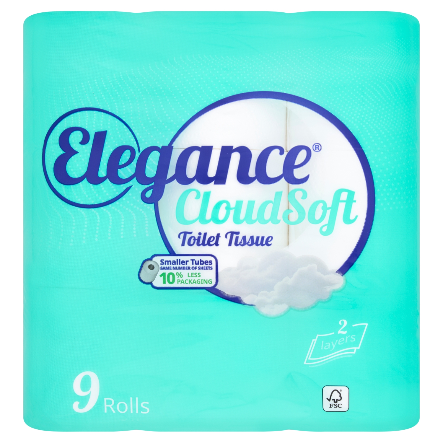 ELEGANCE CLOUD SOFT TOILET TISSUE 9 ROLLS - Image 1