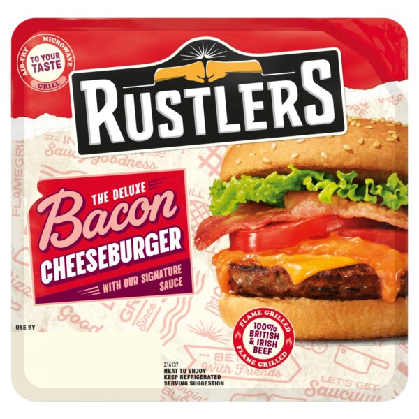 RUSTLERS FLAME GRILLED WITH BACON & CHEESE 191G