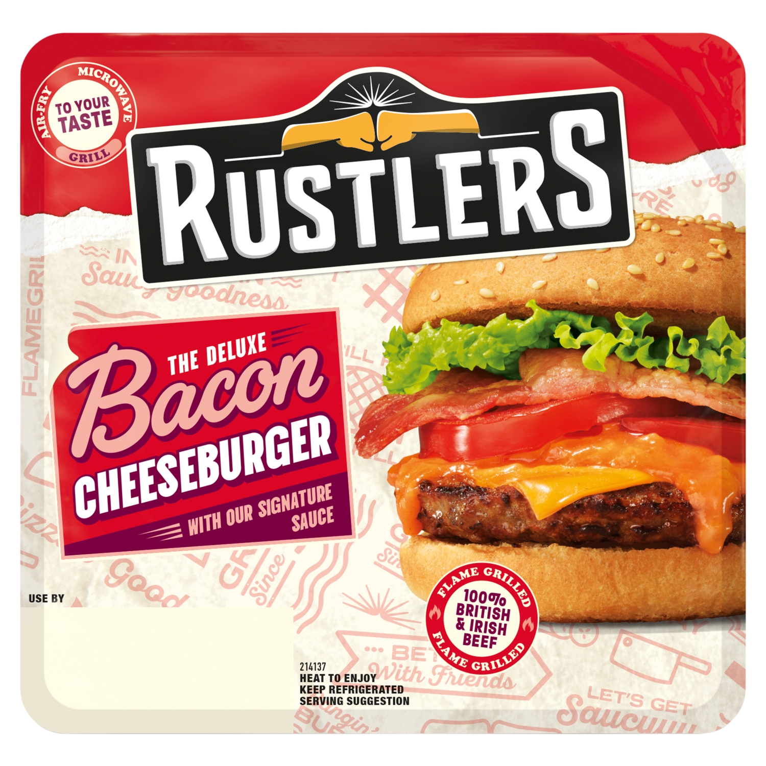 RUSTLERS FLAME GRILLED WITH BACON & CHEESE 191G - Image 1