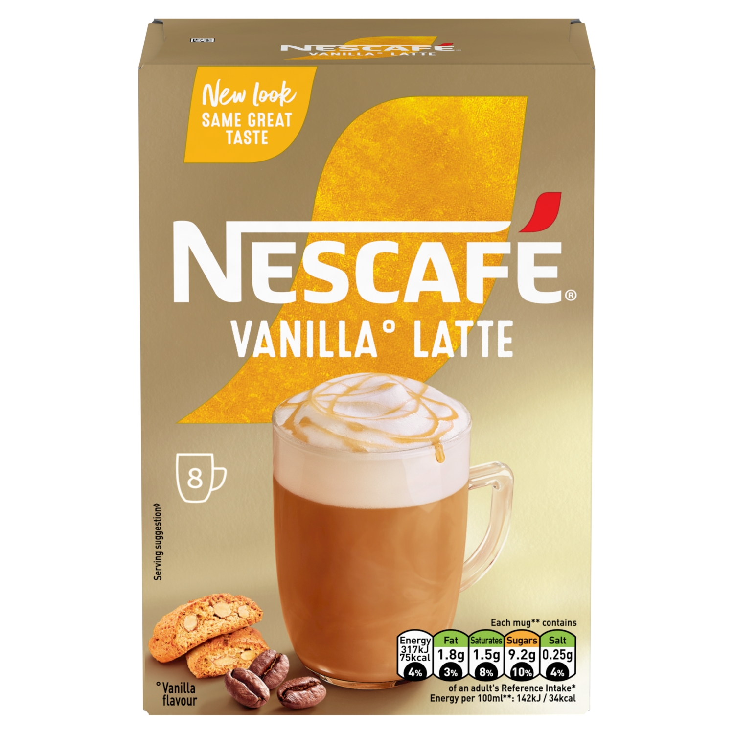 NESCAFE GOLD VANILLA LATTE 8X18.5G - Image 1