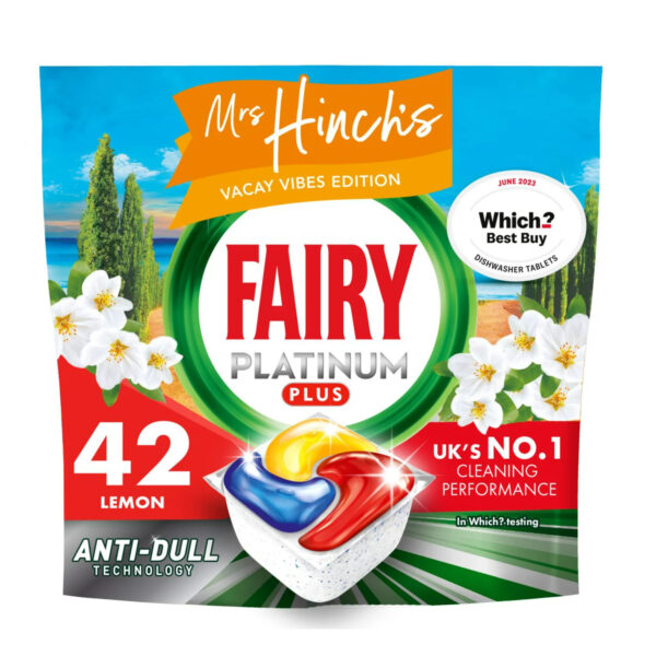 FAIRY PLATINUM PLUS DISHWASHER TABLETS LEMON 42PK
