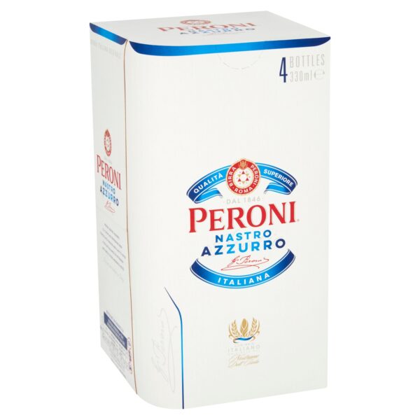 PERONI NASTRO AZZURRO BOTTLES 4X330ML (5% ABV)