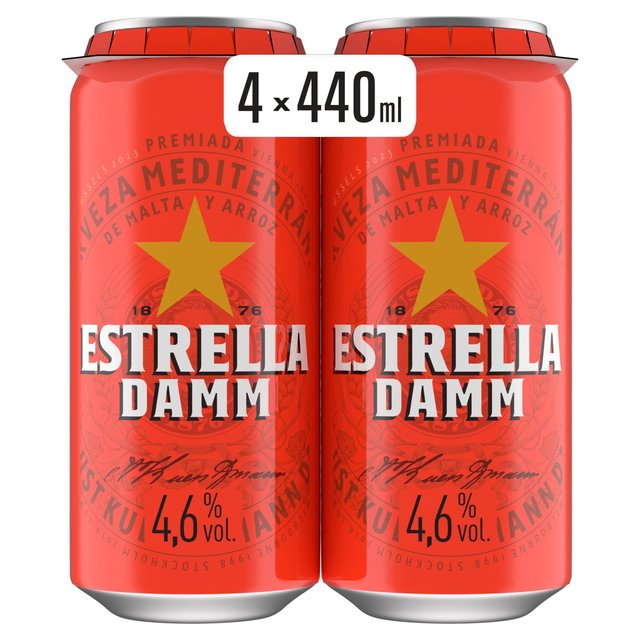 ESTRELLA DAMM CAN 4 X 440ML - Image 1