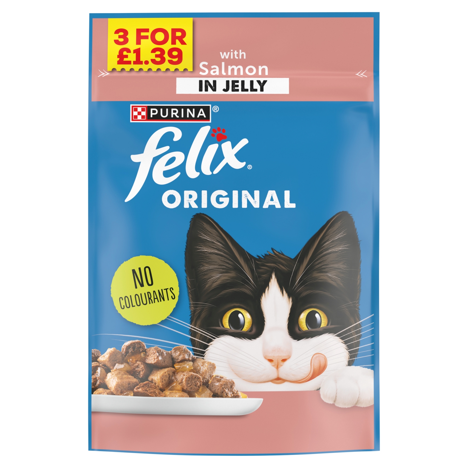 FELIX ORIGINAL SALMON IN JELLY CAT FOOD POUCH 85G - Image 1