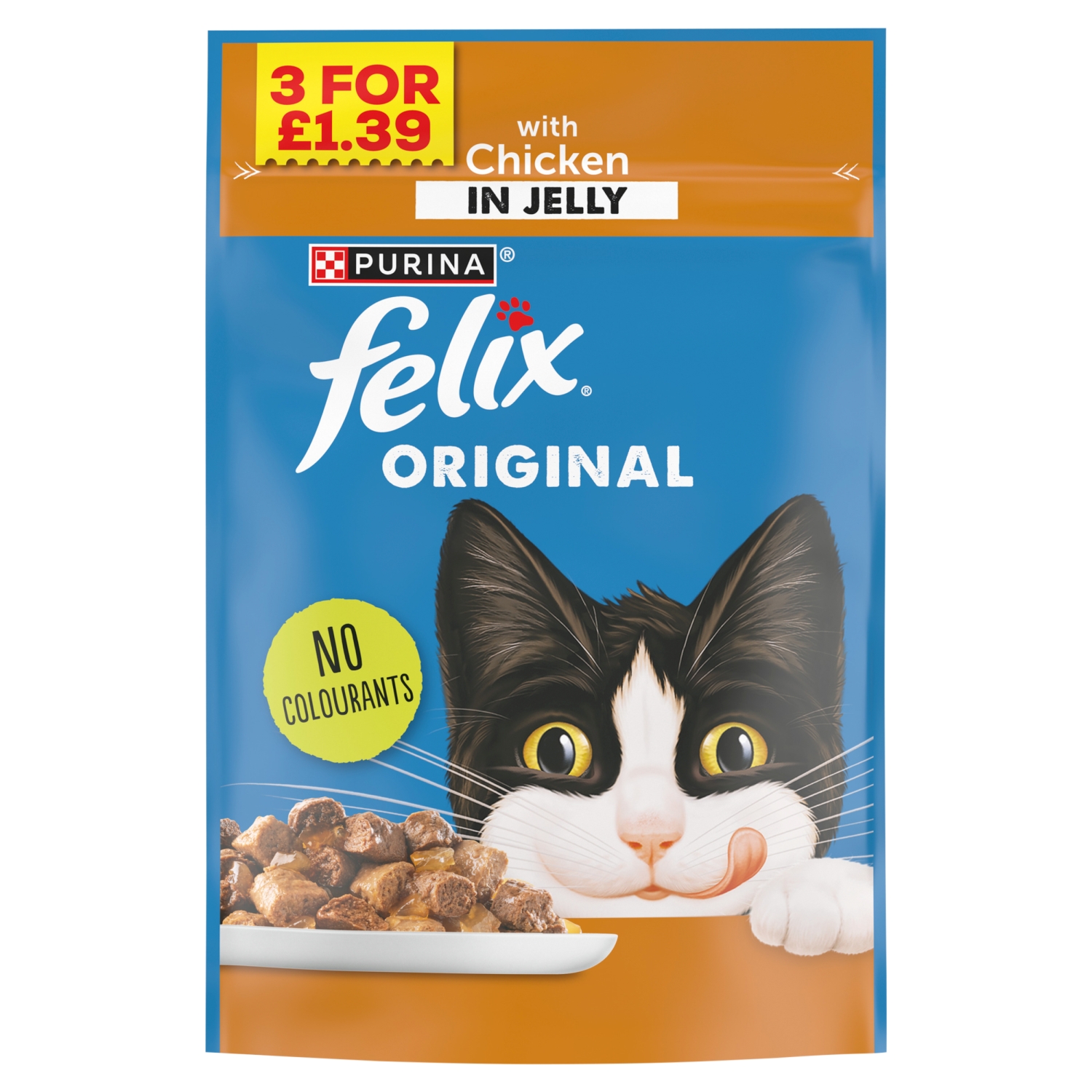 FELIX ORIGINAL CHICKEN IN JELLY CAT FOOD POUCH 85G - Image 1