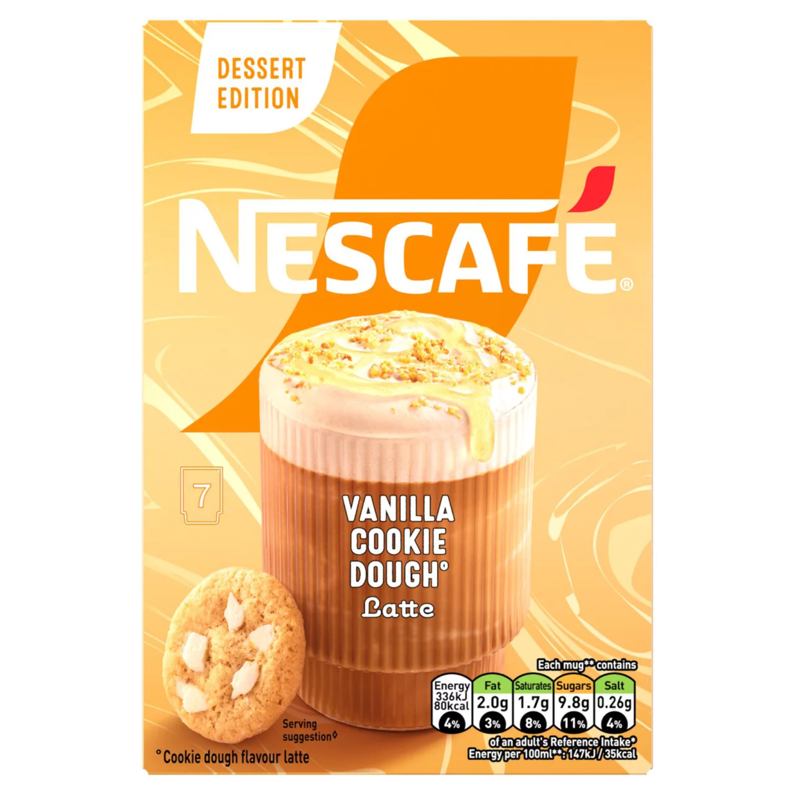 NESCAFE VANILLA COOKIE DOUGH LATTE 7 SACHETS 133G - Image 1