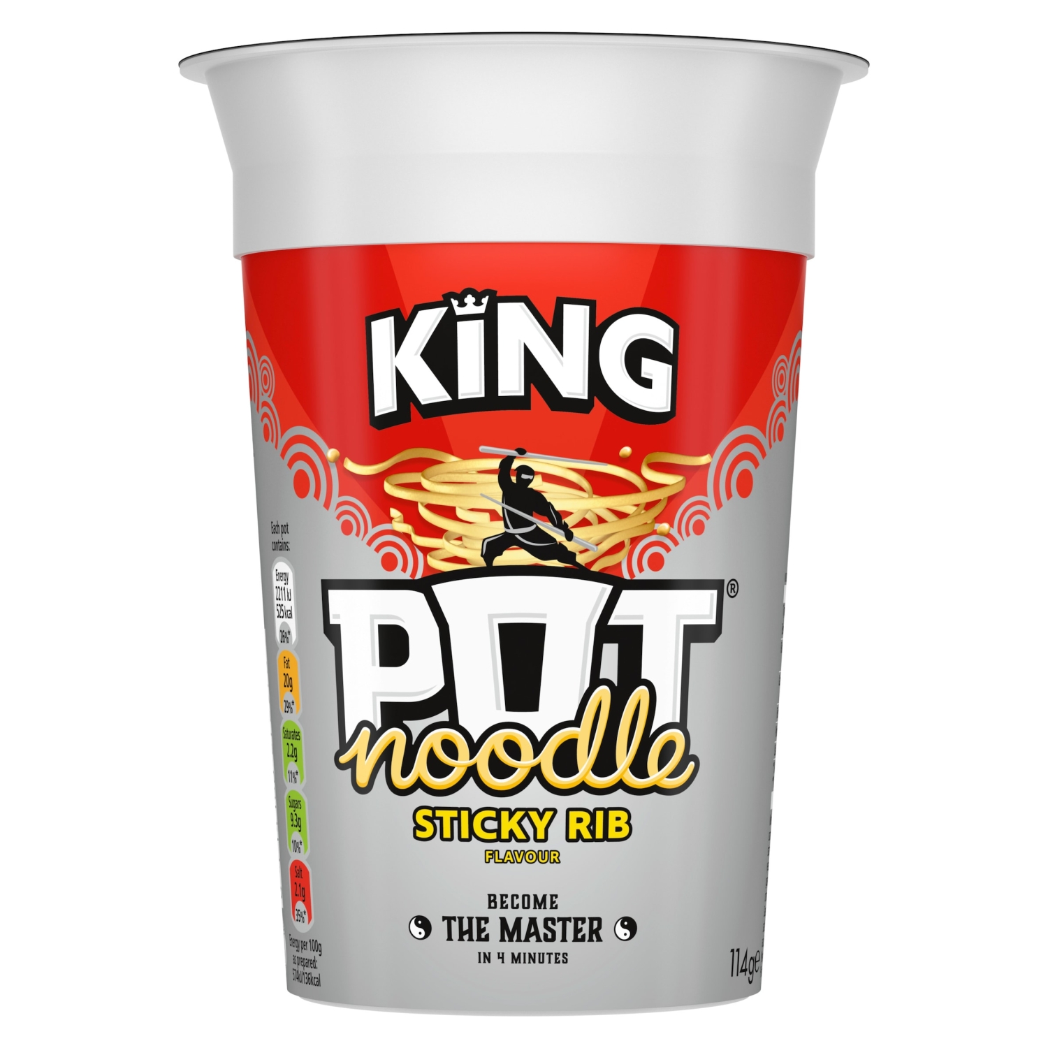 POT NOODLE STICKY RIB KING POT 114G - Image 1